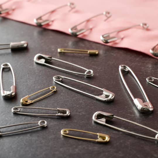 12 Packs: 225 ct. (2,700 total) Silver & Gold Assorted Safety Pins by Loops & Threads™